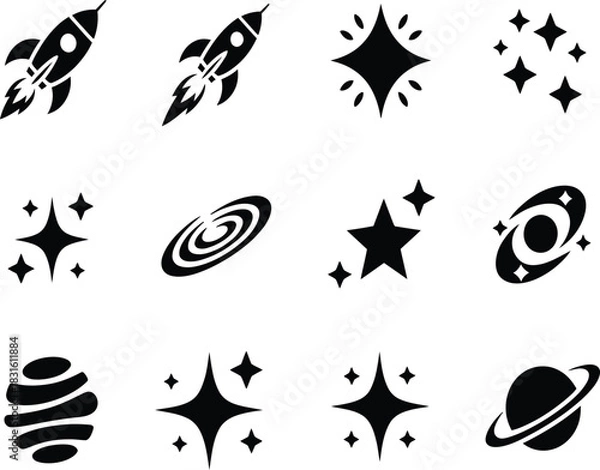 Fototapeta Space icons set