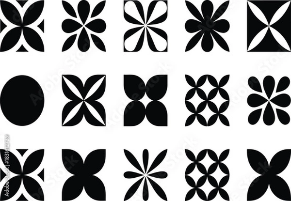 Fototapeta Abstract shape vector element set