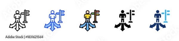 Obraz Career Path Icon Collection With Multiple Styles