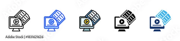 Obraz Online Course Icon Collection With Multiple Styles