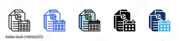 Obraz Annual Review Icon Collection With Multiple Styles