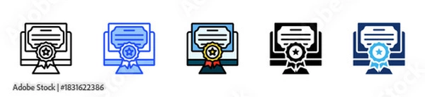 Obraz Online Certification Icon Collection With Multiple Styles