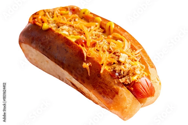Obraz Hot Dog with onion crispy