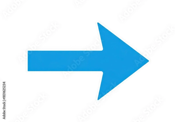 Fototapeta Blue arrow pointing right isolated on transparent background for web and app navigation