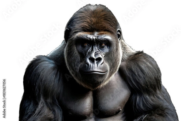 Obraz Gorilla Isolated White Background,Transparent PNG
