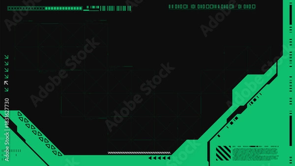Fototapeta Abstract high tech horizontal background. Cyberpunk background. Modern futuristic background.