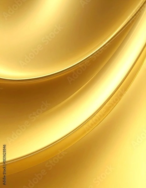 Fototapeta Abstract flowing golden fabric texture with elegant metallic curves and highlights.