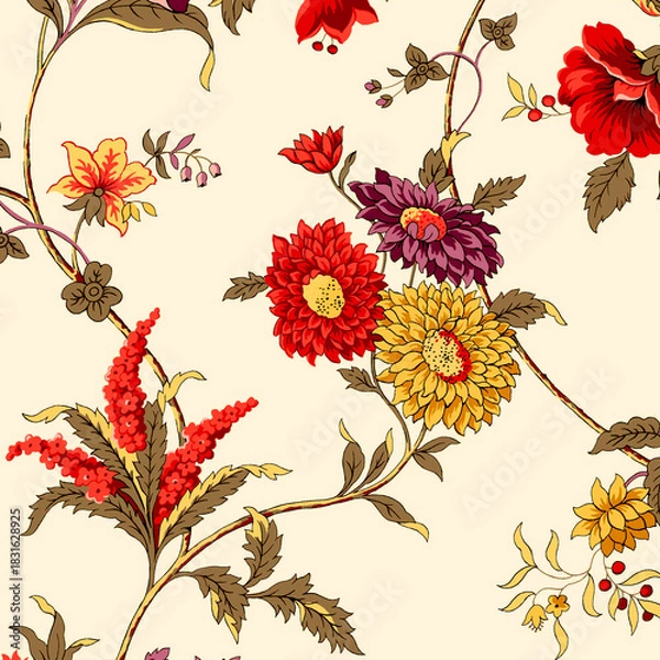 Obraz set of flowers and leaves