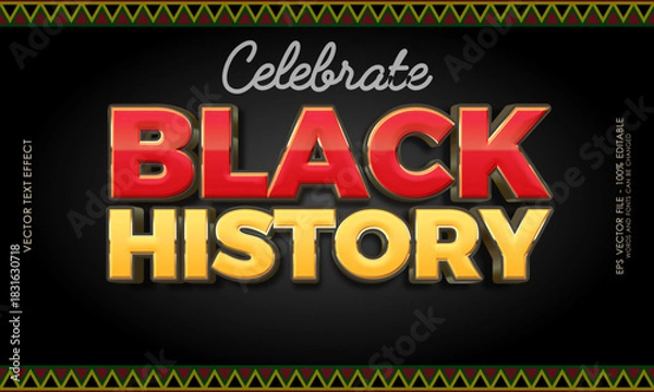 Obraz Editable text effects for a black history tribute