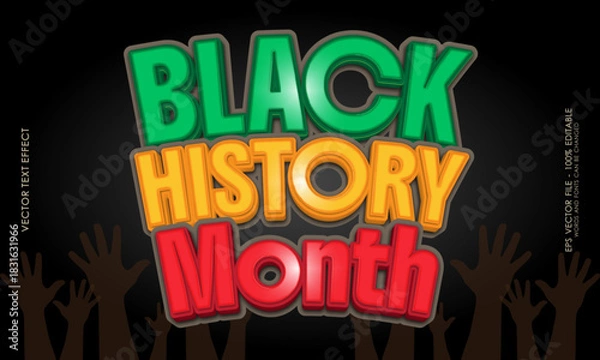 Obraz Vector text black history month illustration with editable text effects