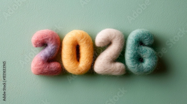 Fototapeta 2026 woolen numbers