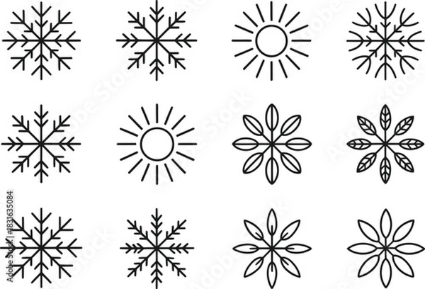 Fototapeta Season icons set