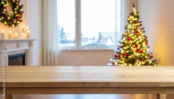 Fototapeta christmas tree in a room