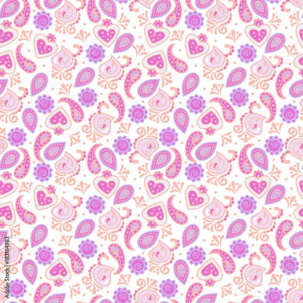 Fototapeta Seamless  paisley pattern. Vector background for textile, print, wallpapers, wrapping.
