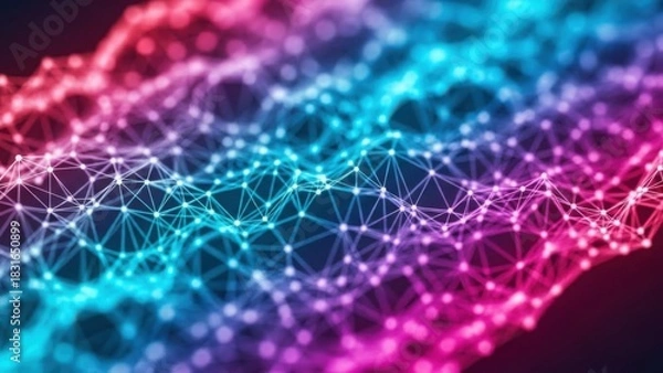 Obraz Vibrant digital network connecting data points
