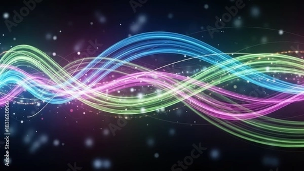 Obraz Vibrant Glowing Energy Lines Abstract Background Design