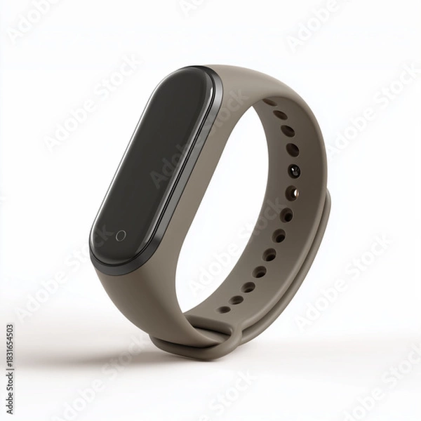 Obraz Clean Studio Shot of Generic Fitness Tracker Band on Pure White with Soft Shadow