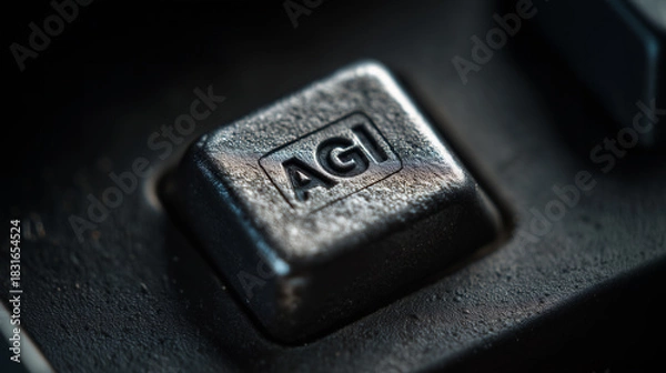 Obraz Retro Keyboard Key with Subtle AGI Engraving