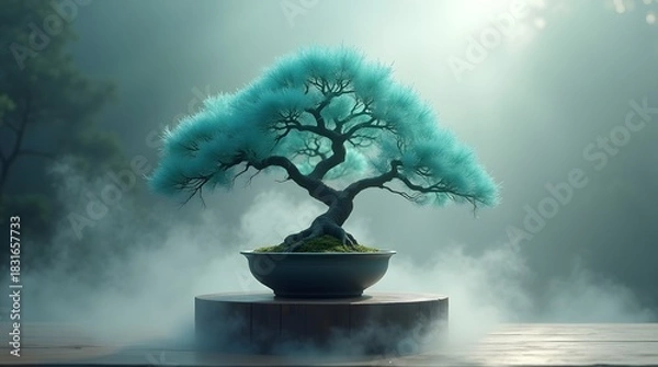 Obraz ultrarealistic cinematic photo of a lone bonsai Created with Generative AI technology