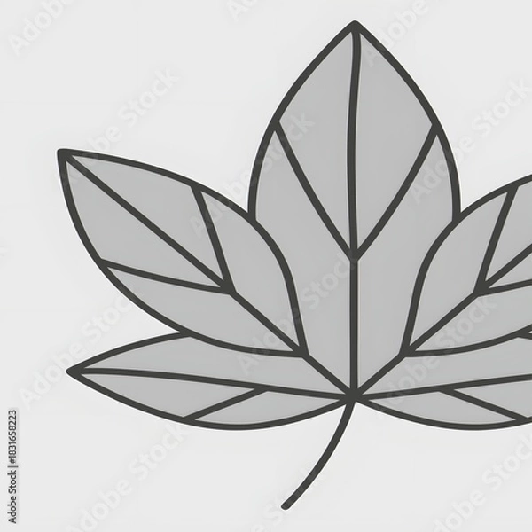 Fototapeta Black and white floral vector illustration of an abstract nature leaf design element