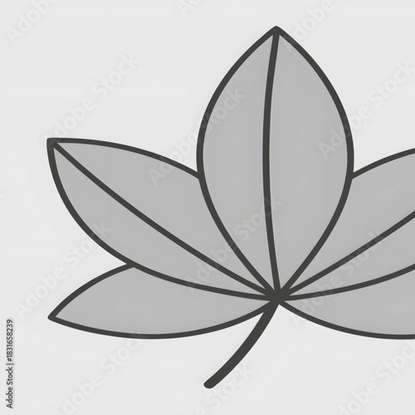 Fototapeta Vector illustration of an abstract flower leaf design icon, a nature symbol with a sailboat silhouette