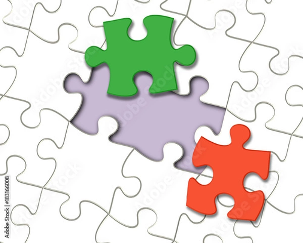 Fototapeta Jigsaw puzzle with missing pieces