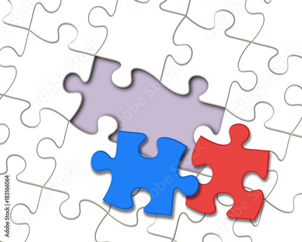 Fototapeta Jigsaw puzzle with missing pieces