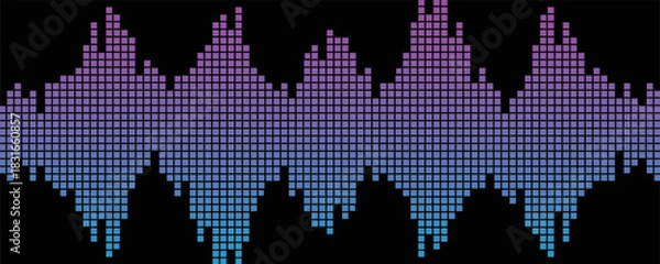 Fototapeta Colorful sound wave. Voice, audio energy concept, background