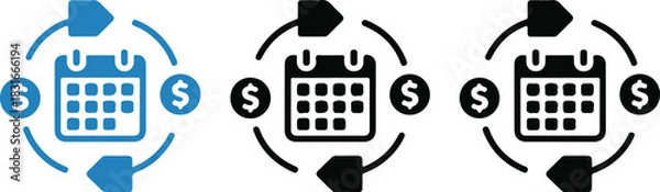Fototapeta Payment schedule icon set