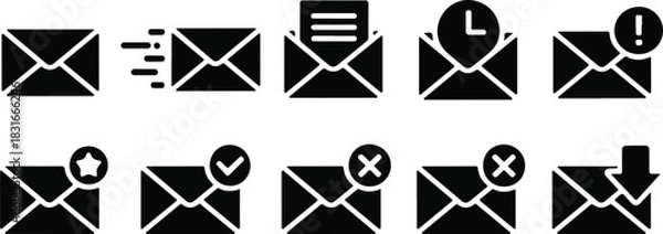Fototapeta Email message vector icon collection