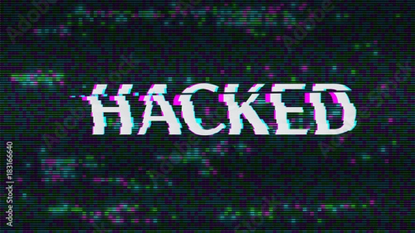 Obraz Hacked. Glitched. Abstract Digital Background.