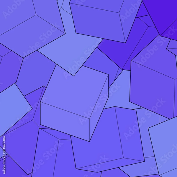 Fototapeta Blue cubes. Vector illustration for your graphic design. Vector illustration for your graphic design. eps 10