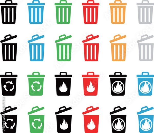 Fototapeta ゴミ箱　アイコン　セット