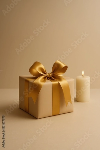 Fototapeta Elegant gift box candle