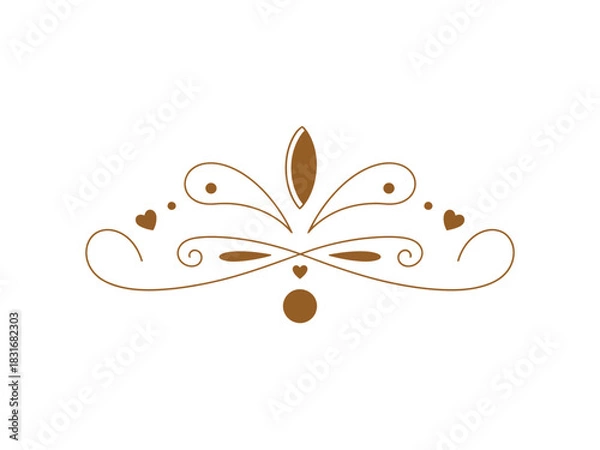 Obraz An elegant decorative flourish with hearts and swirls, symbolizing ornate design and embellishment.