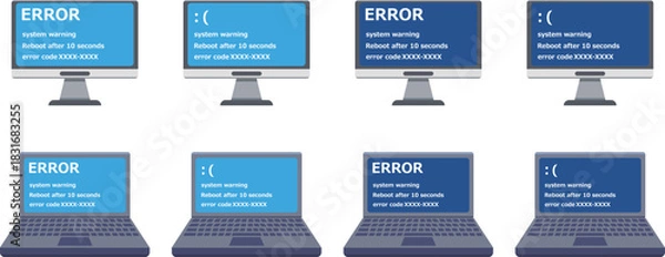 Fototapeta ブルースクリーン　アイコン　セット