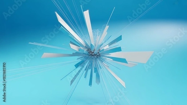 Fototapeta Abstract blue background with starry light patterns