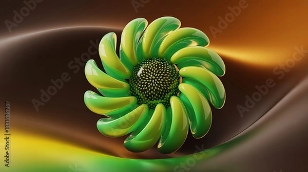 Fototapeta Close up macro view of a yellow flower blossom