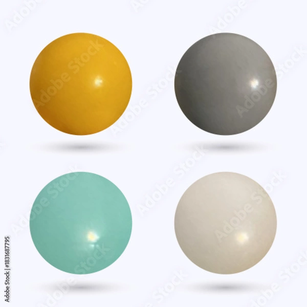 Fototapeta Set of multicolored vector spheres. Colorful vector balls, circles isolated on white background. eps 10