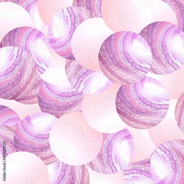 Fototapeta Scattered floating colored spheres on a vibrant background - 3D render. eps 10