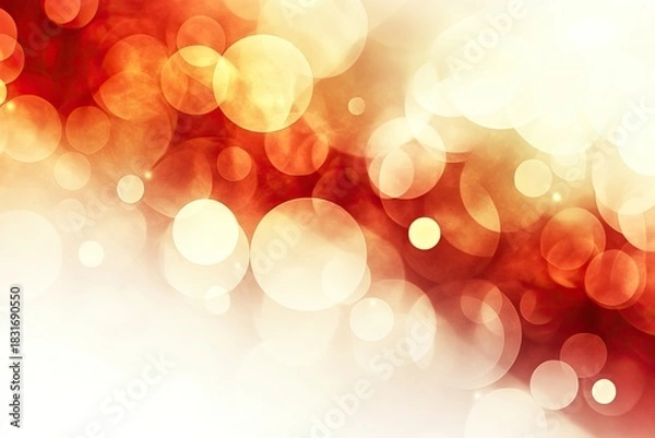 Fototapeta Warm, bokeh-filled abstract image, blurred circles of light