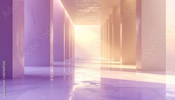 Obraz Ethereal corridor bathed in luminous light