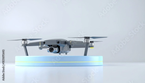 Fototapeta Advanced Camera Drone in Minimalist Studio