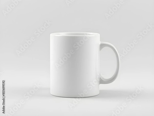 Obraz Mokup white cup on white background