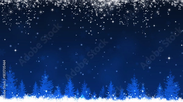 Obraz christmas magic forest scene