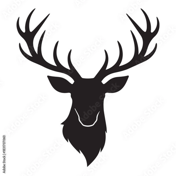 Obraz Majestic deer head silhouette with branching antlers for premium branding