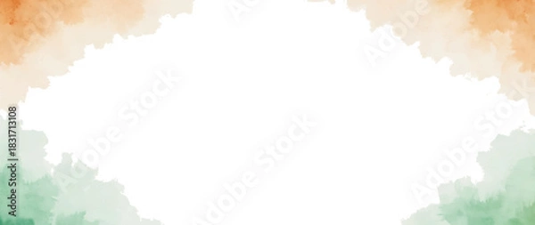 Fototapeta Indian Watercolor Indian flag colors abstract frame background with copy space. png, Republic, Day, 26, january,
