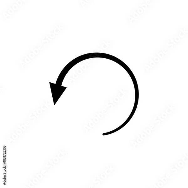 Obraz Thin long semi circle arrow. Vector illustration.
