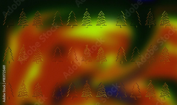 Fototapeta Abstract Fiery Christmas Background, Glowing Warm Winter Forest, Liquid Flowing Red and Green Ink Texture, Dark Mystical Holiday Art Wallpaper, Modern Festive New Year Design.