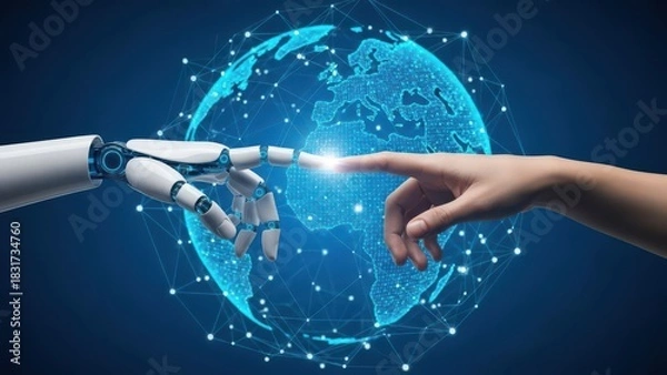 Fototapeta Bridging the Gap Between Humanity and Advanced Technology